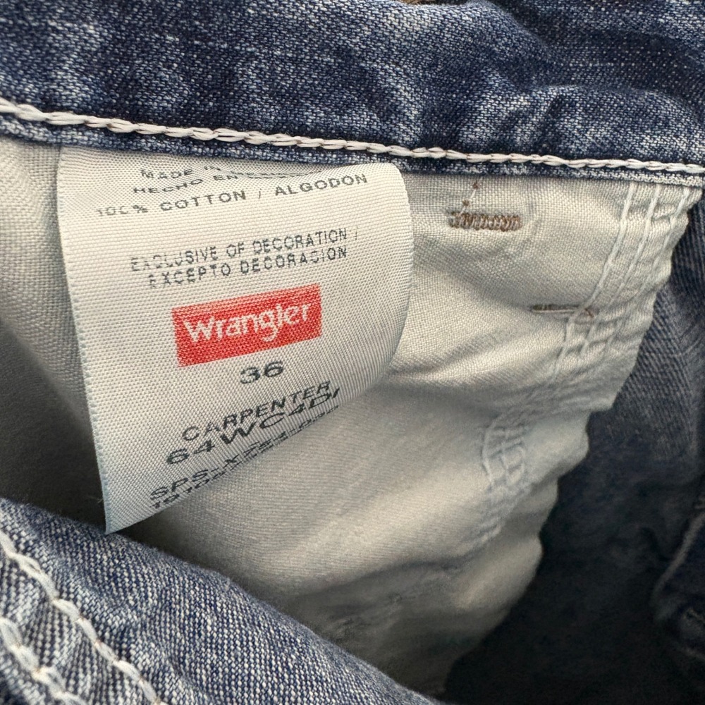 Y2K Wrangler Carpenter Denim Jean Shorts Men's Size 36 Blue Cotton - Picture 4 of 4
